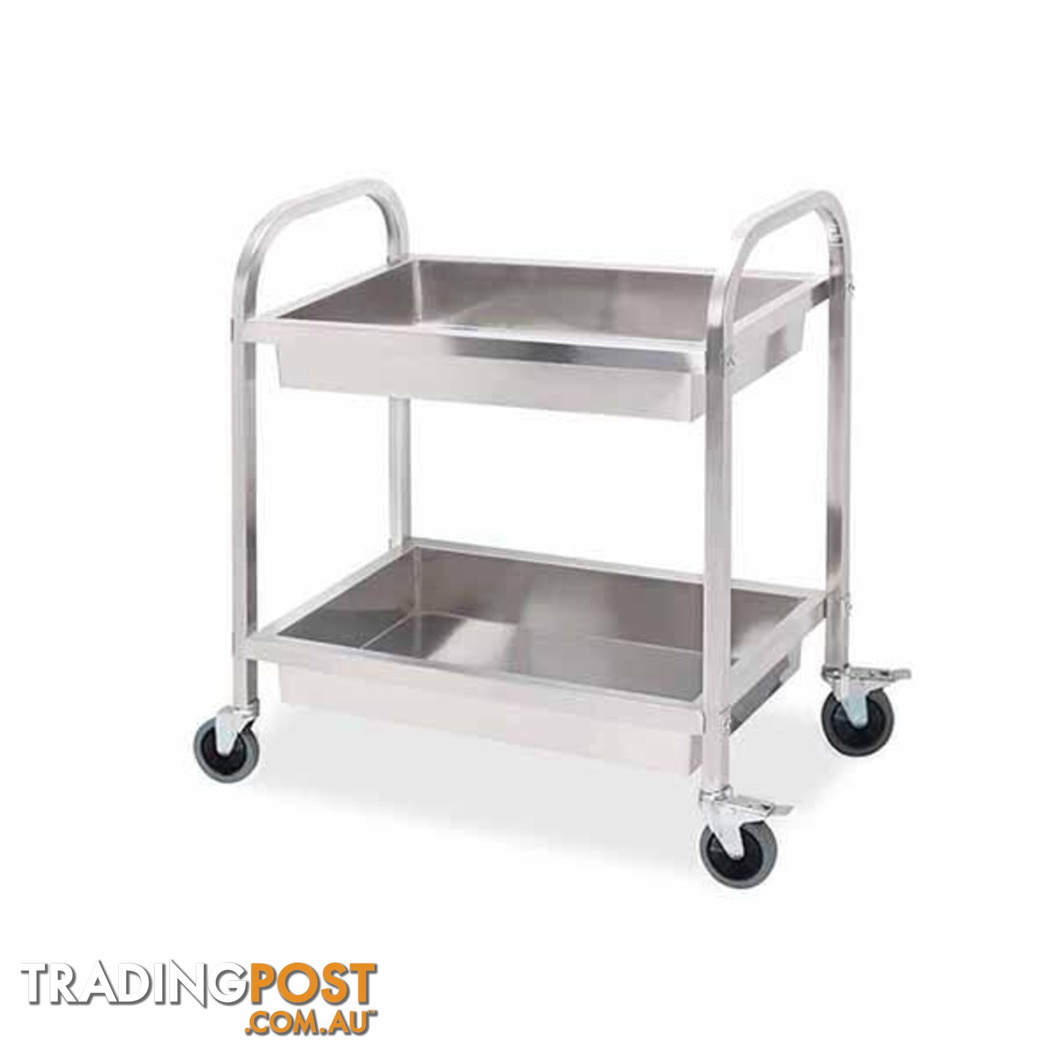 Soga 2 Tier 75Ã40Ã83Cm Stainless Steel Trolley Bowl Service Cart Small - Soga - 9476062092306