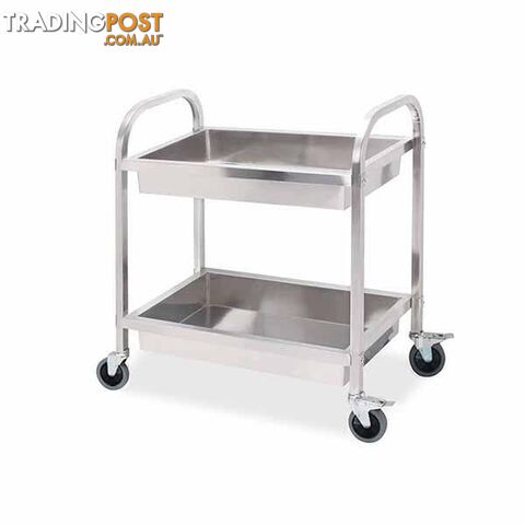 Soga 2 Tier 75Ã40Ã83Cm Stainless Steel Trolley Bowl Service Cart Small - Soga - 9476062092306