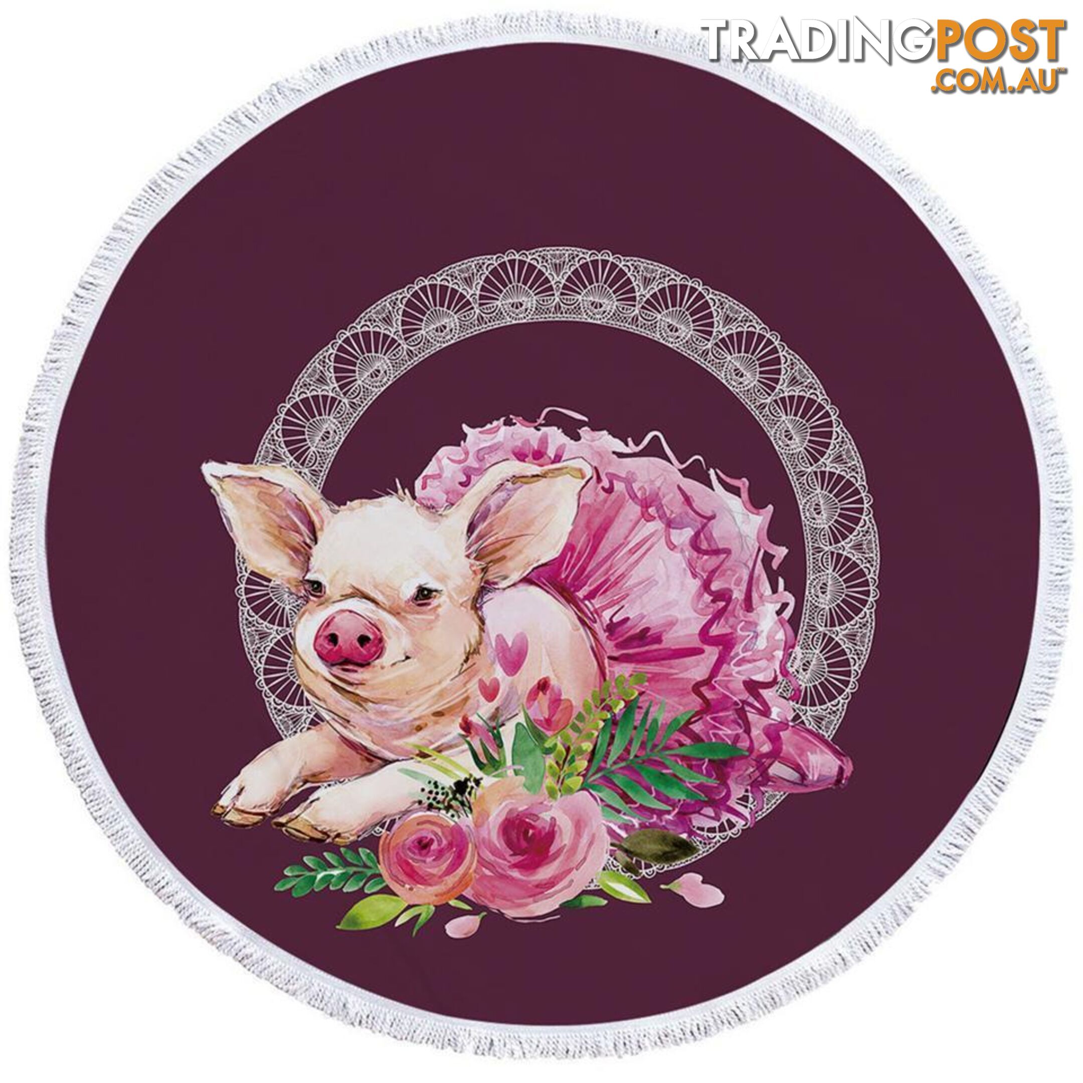 Ballerina Pig Beach Towel - Towel - 7427046319720