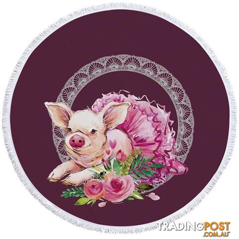 Ballerina Pig Beach Towel - Towel - 7427046319720