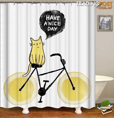 Lemon Bicycle Shower Curtain - Curtain - 7427046073059