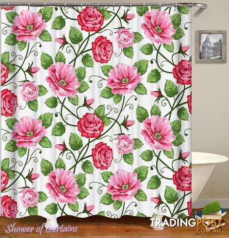 Pattern of Roses Shower Curtain - Curtain - 7427046287920