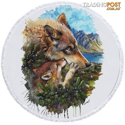 Art Painting Wolfs Beach Towel - Towel - 7427046324502