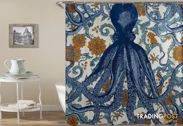 Octopus Vintage Colors Shower Curtain - Curtain - 7427046006293
