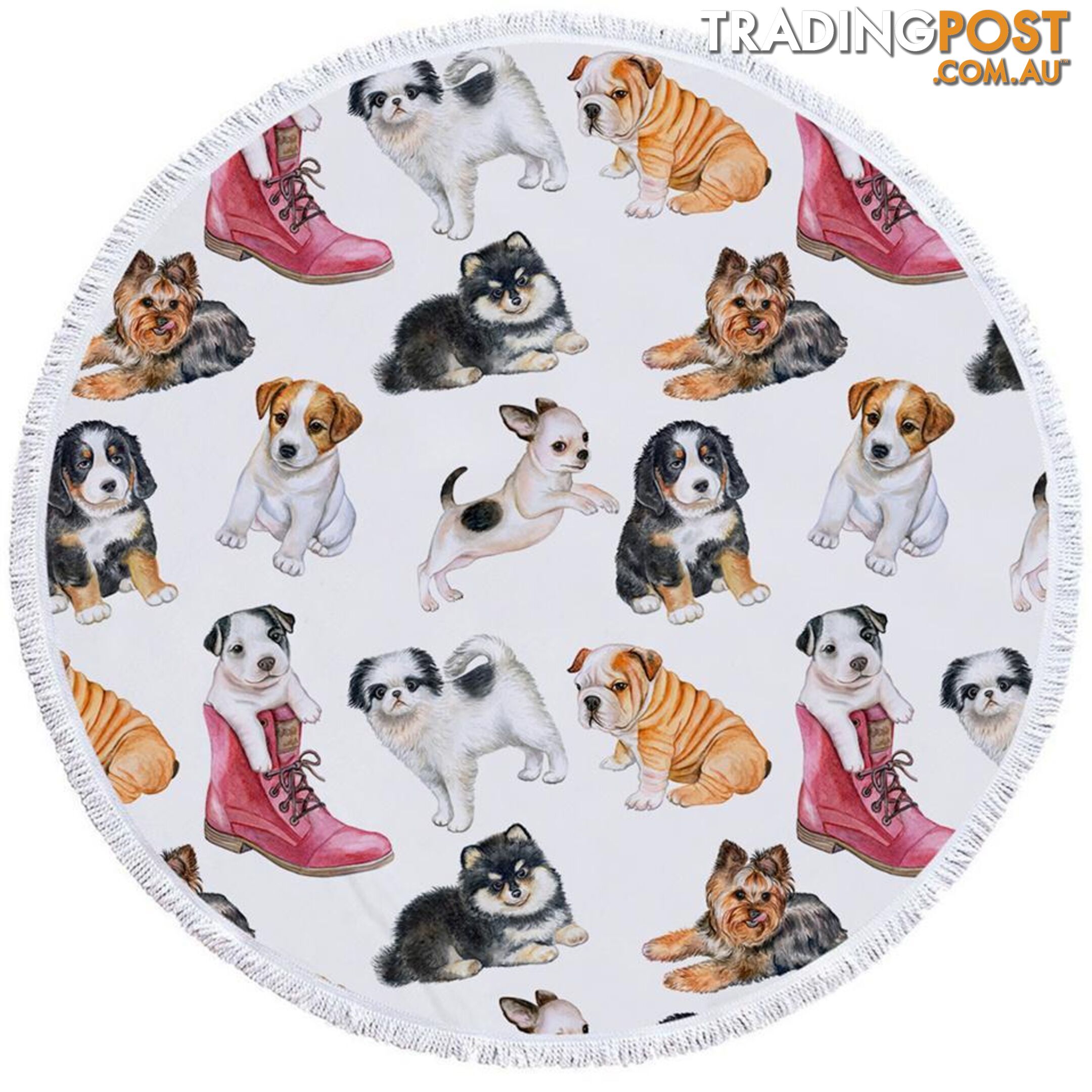 Dogs Puppies Beach Towel - Towel - 7427046306355