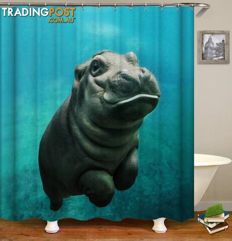 Baby Hippo Shower Curtain - Curtain - 7427045912052