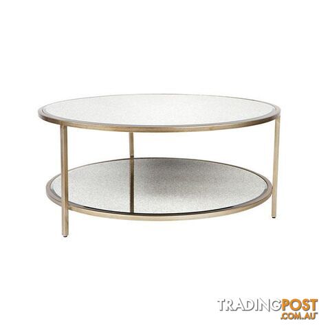 Cocktail Coffee Table Antique Gold Round - Cocktail Table - 9320294107140