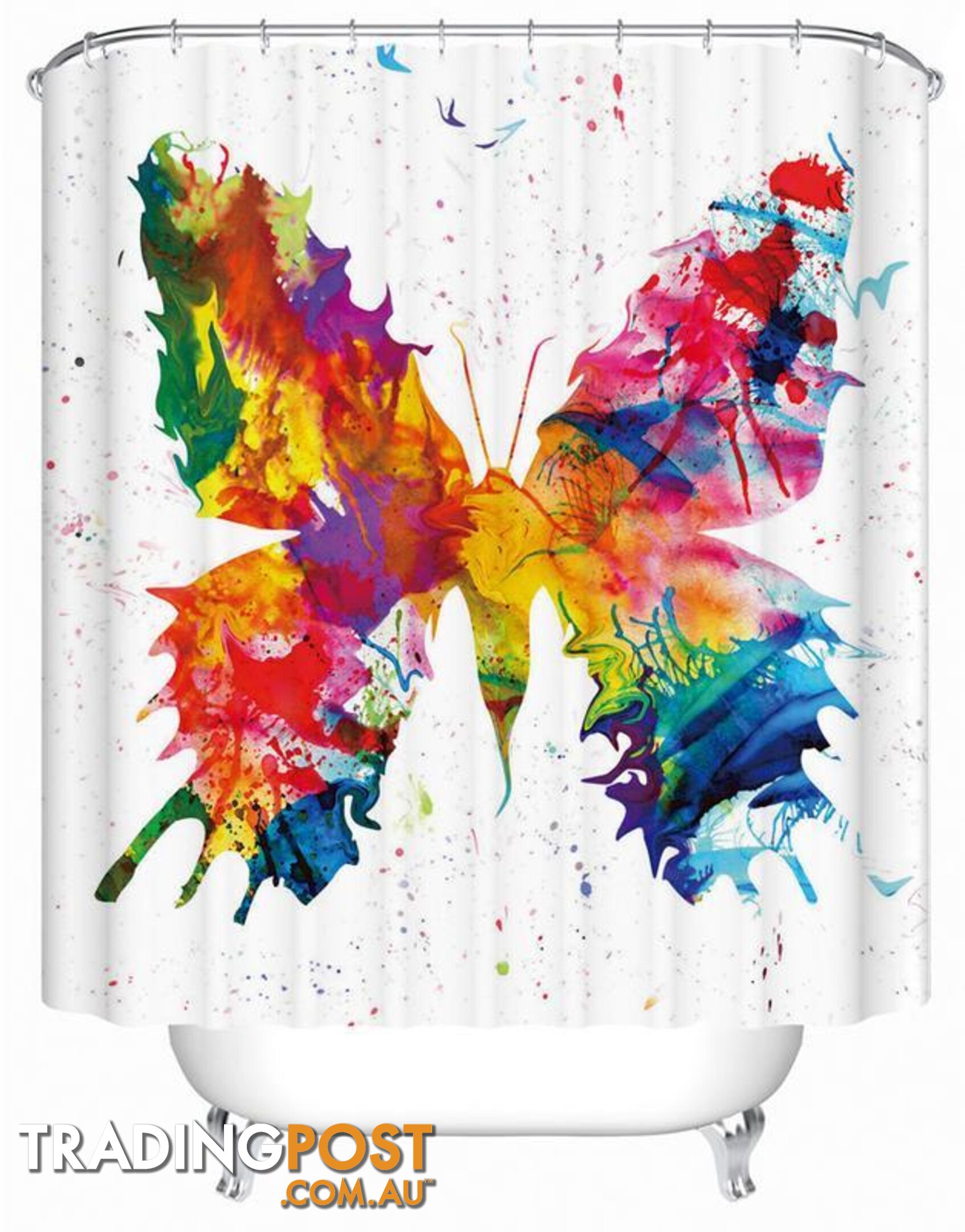 Art Painting Butterfly Shower Curtain - Curtain - 7427005898792