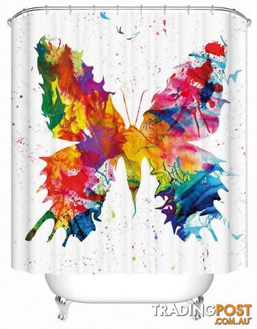 Art Painting Butterfly Shower Curtain - Curtain - 7427005898792