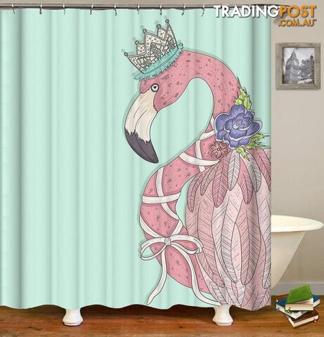 Queen Flamingo Shower Curtain - Curtain - 7427045971370