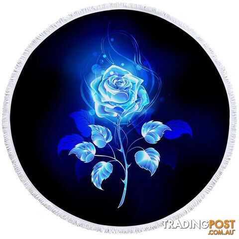 Blue Rose Beach Towel - Towel - 7427046304498