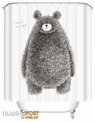 Hairy Fat Bear Shower Curtain - Curtain - 7427005903243