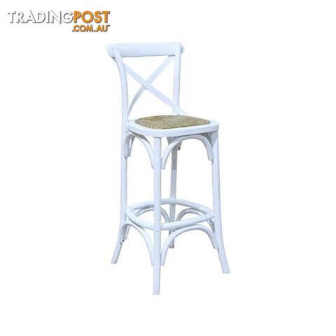 Crossback Barstool Chair White Gloss Bentwood - Bar Stool - 7427046210904