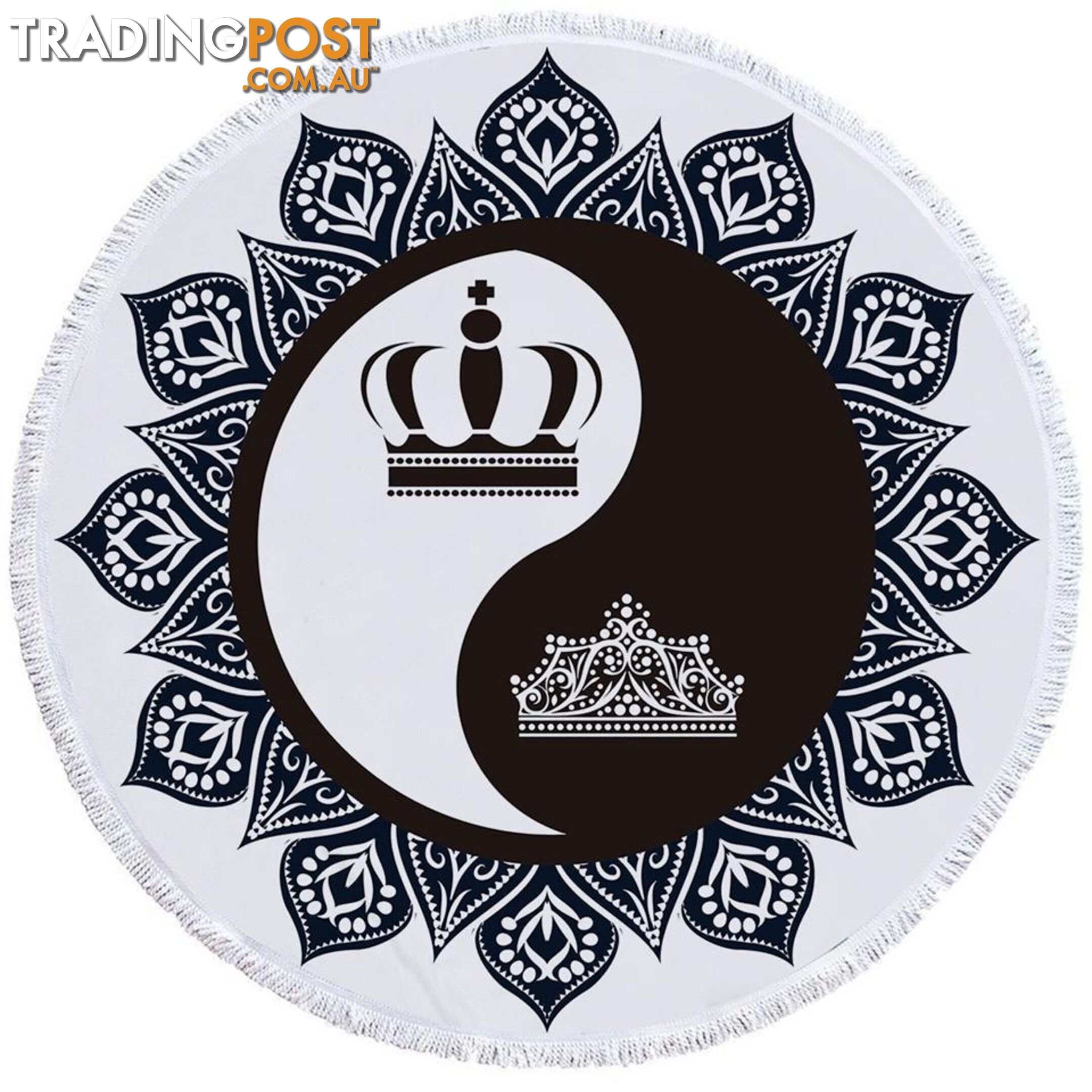 Queen and King Yin and Yang Beach Towel - Towel - 7427046308526