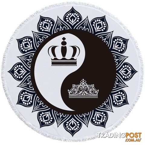 Queen and King Yin and Yang Beach Towel - Towel - 7427046308526