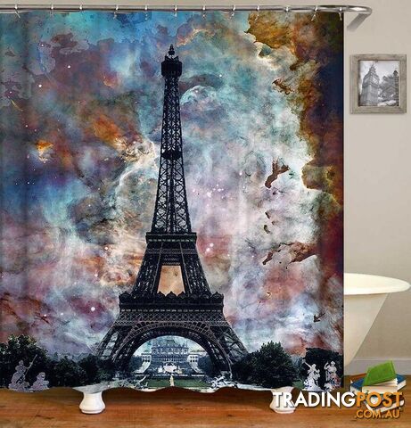 Eiffel Tower Over Magical Skies Shower Curtain - Curtain - 7427046130868