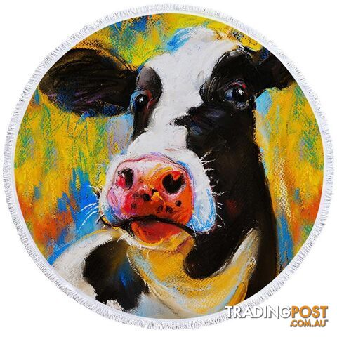 Art Painting Cow Beach Towel - Towel - 7427046305457