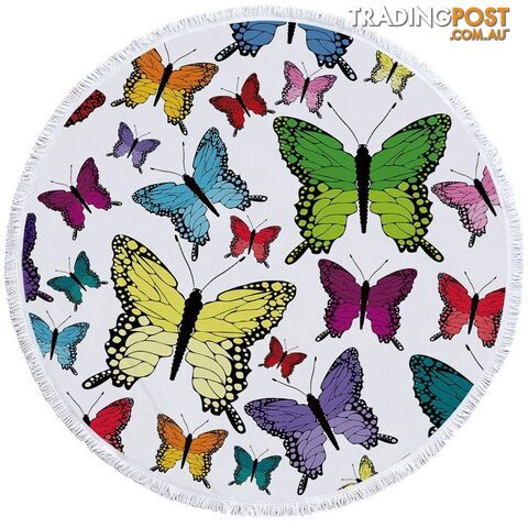 Multi Colored Butterflies Beach Towel - Towel - 7427046307017