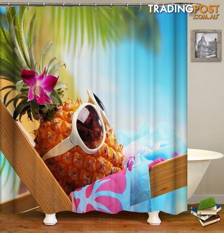 Chilling Out Pineapple Shower Curtain Shower Curtain - Curtain - 7427045902824