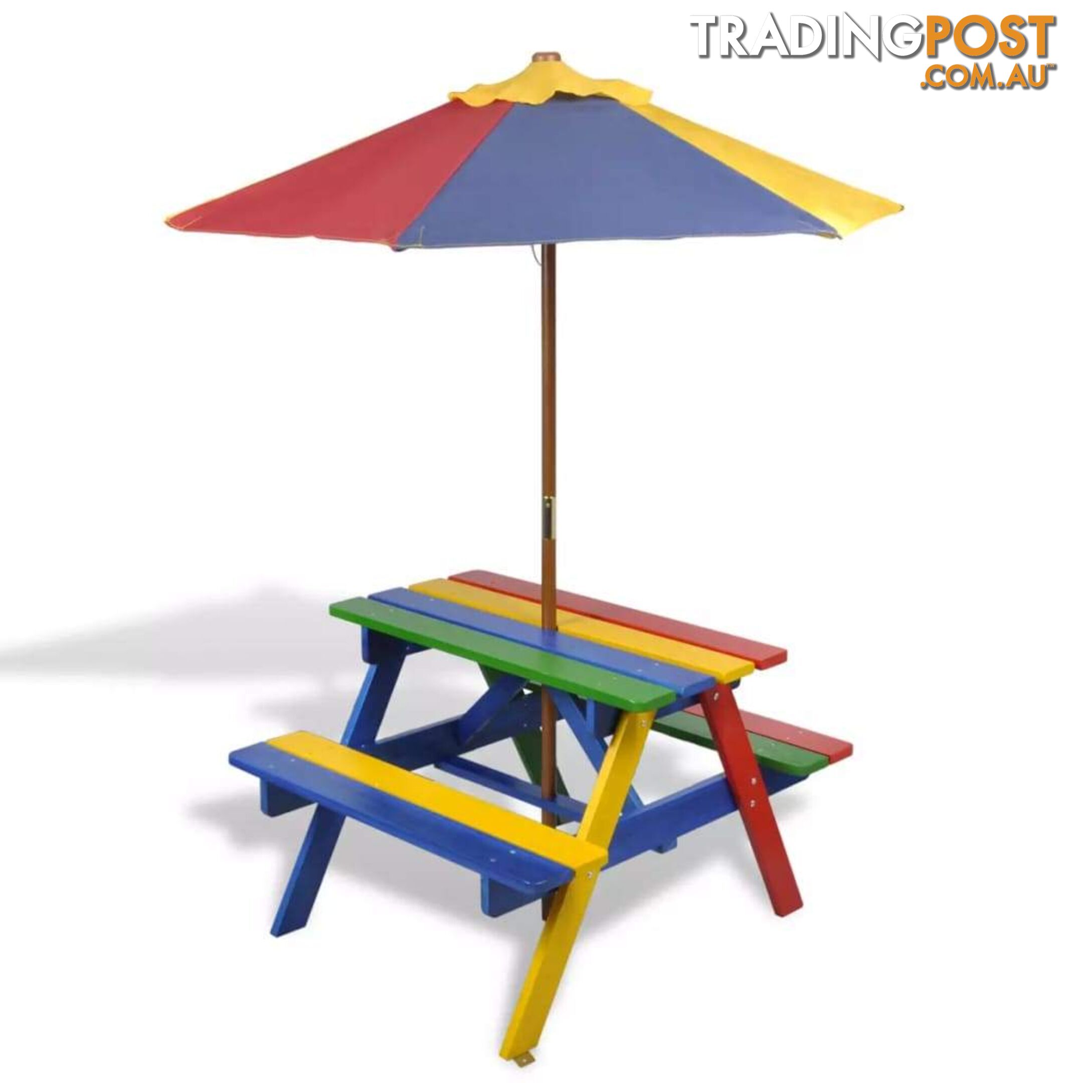 Kids Picnic Table & Benches With Parasol In Four Colours - Unbranded - 9476062036126