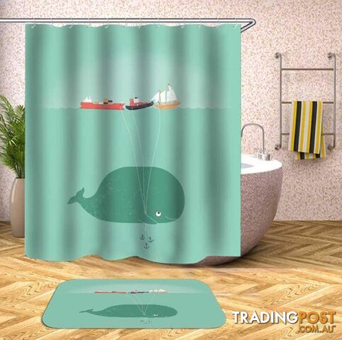 Baby Whaleâs Ship Balloons Shower Curtain - Curtain - 7427046070720