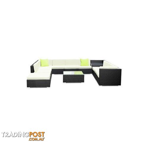12 Piece Outdoor Furniture Set Wicker Sofa Lounge - Gardeon - 7427005869921