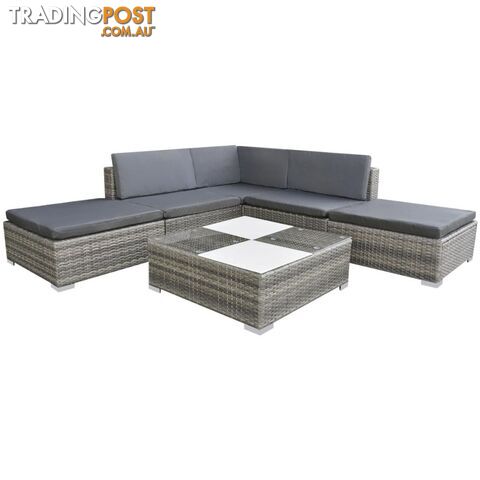 Poly Rattan Garden Sofa Set (15 Pcs) - Grey - Unbranded - 4326500418500