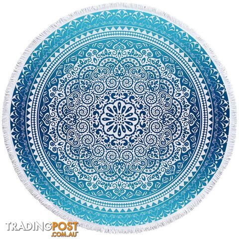 Blue Hues Mandala Beach Towel - Towel - 7427046326773