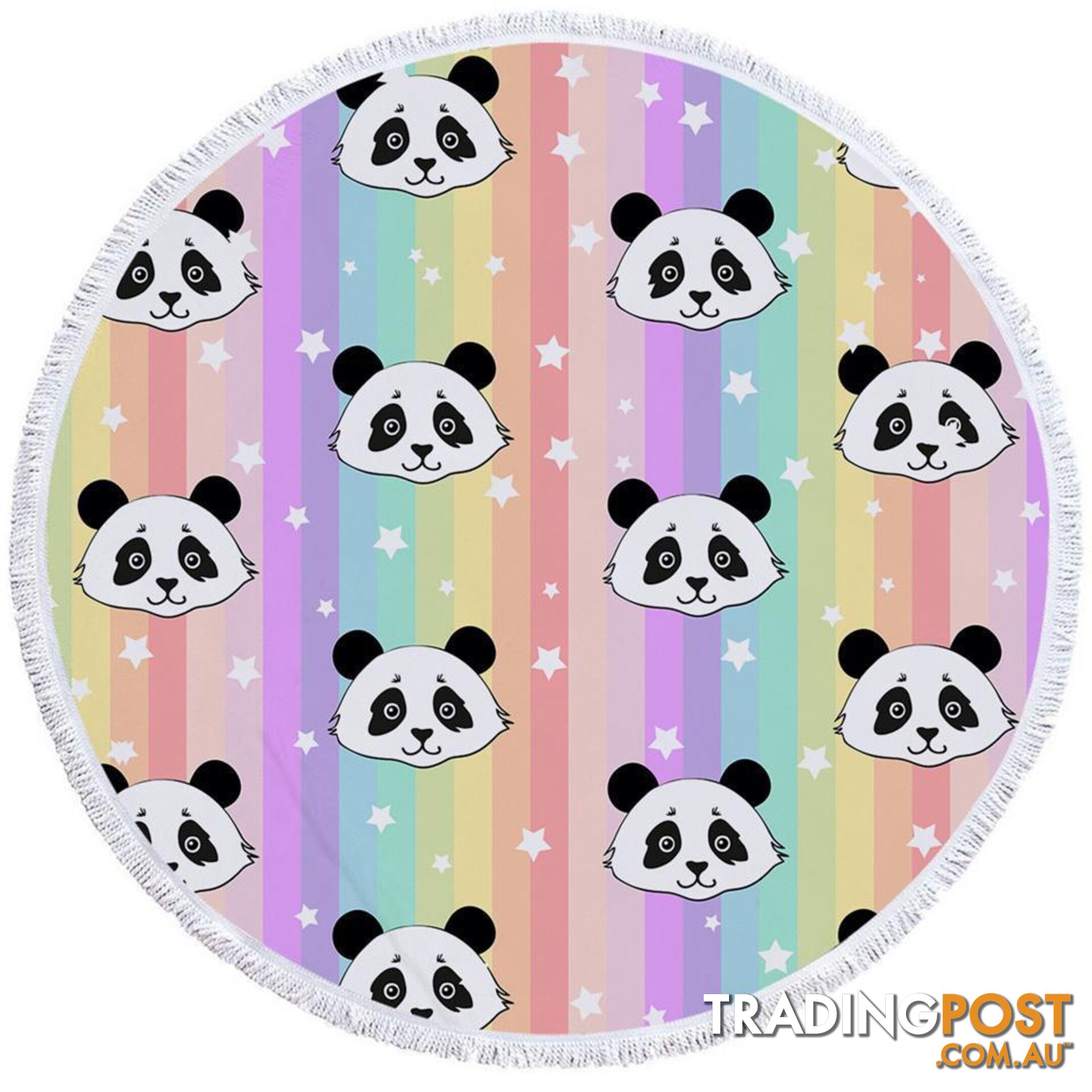 Rainbow Pandas Beach Towel - Towel - 7427046305822