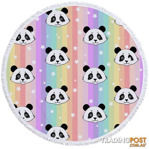 Rainbow Pandas Beach Towel - Towel - 7427046305822