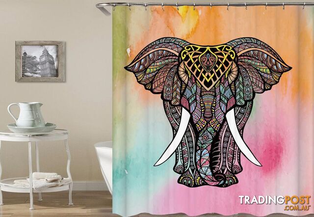 Colorful India Style Elephant Shower Curtain - Curtain - 7427045916036