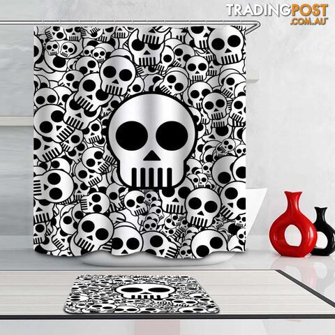 Black And White Simple Skulls Shower Curtain - Curtain - 7427046057059