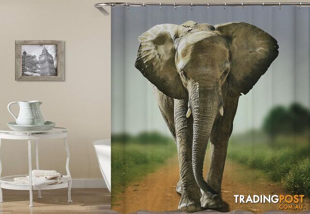 Elephant On The Road Shower Curtain - Curtain - 7427046032780