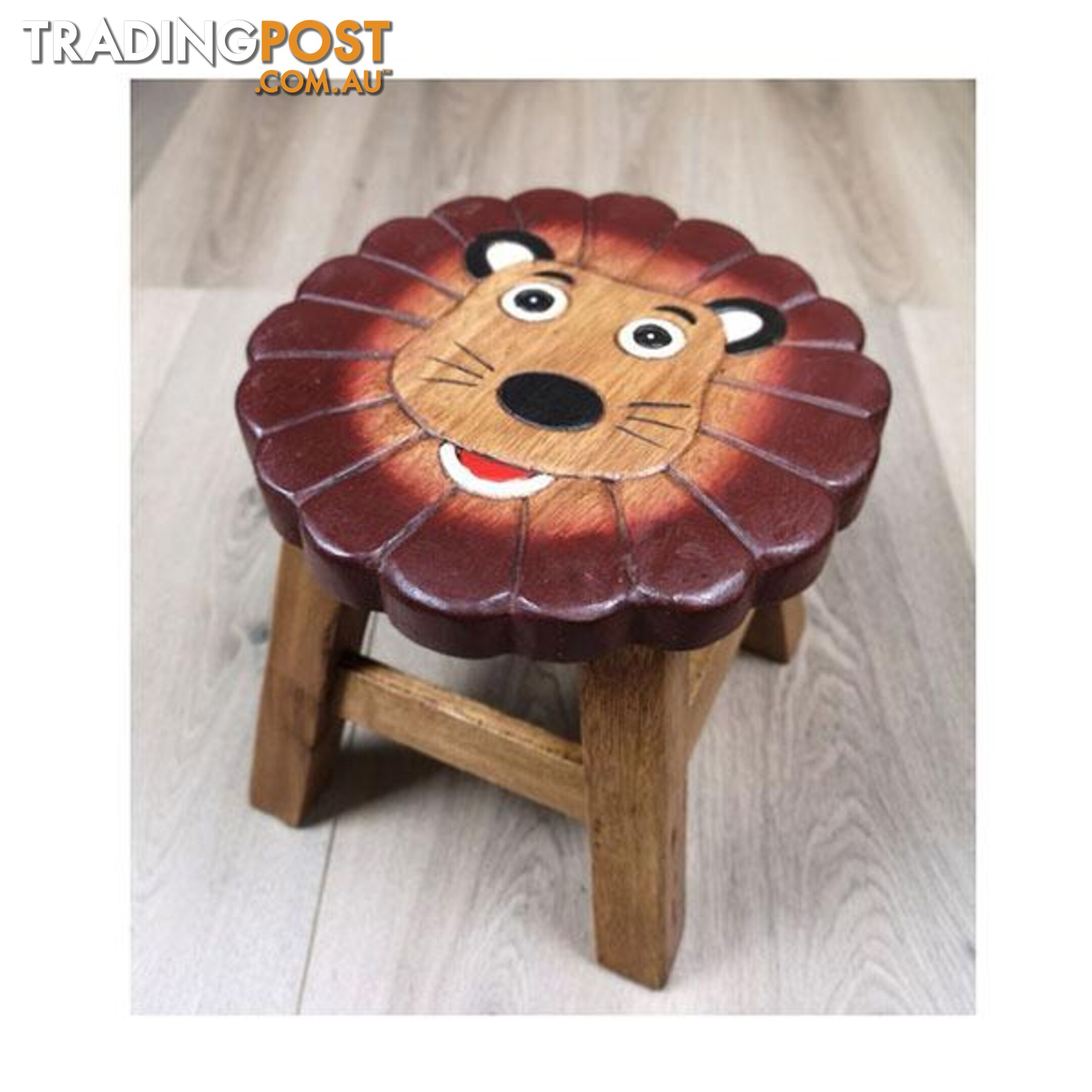 Kids Wooden Stool Lion - Mango Trees - 9476062140731