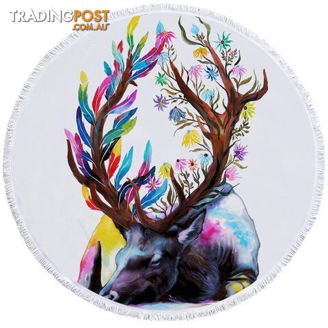 Art Painting Deer Beach Towel - Towel - 7427046330145