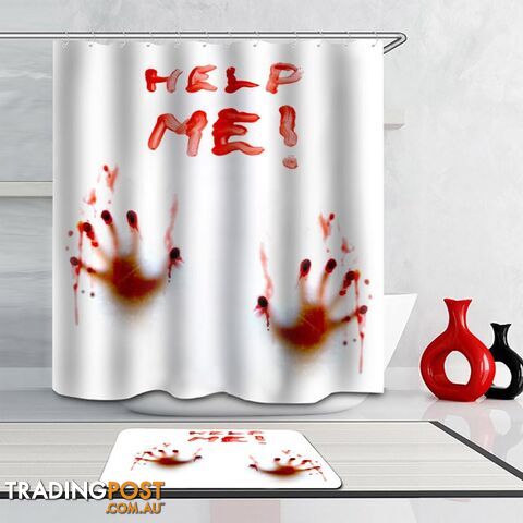 "Help Me(!)" Bloody Hands Shower Curtain - Curtain - 7427005916984