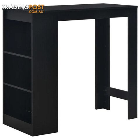 Black Bar Table with Shelves 110x50x103cm - Unbranded - 9476062107949
