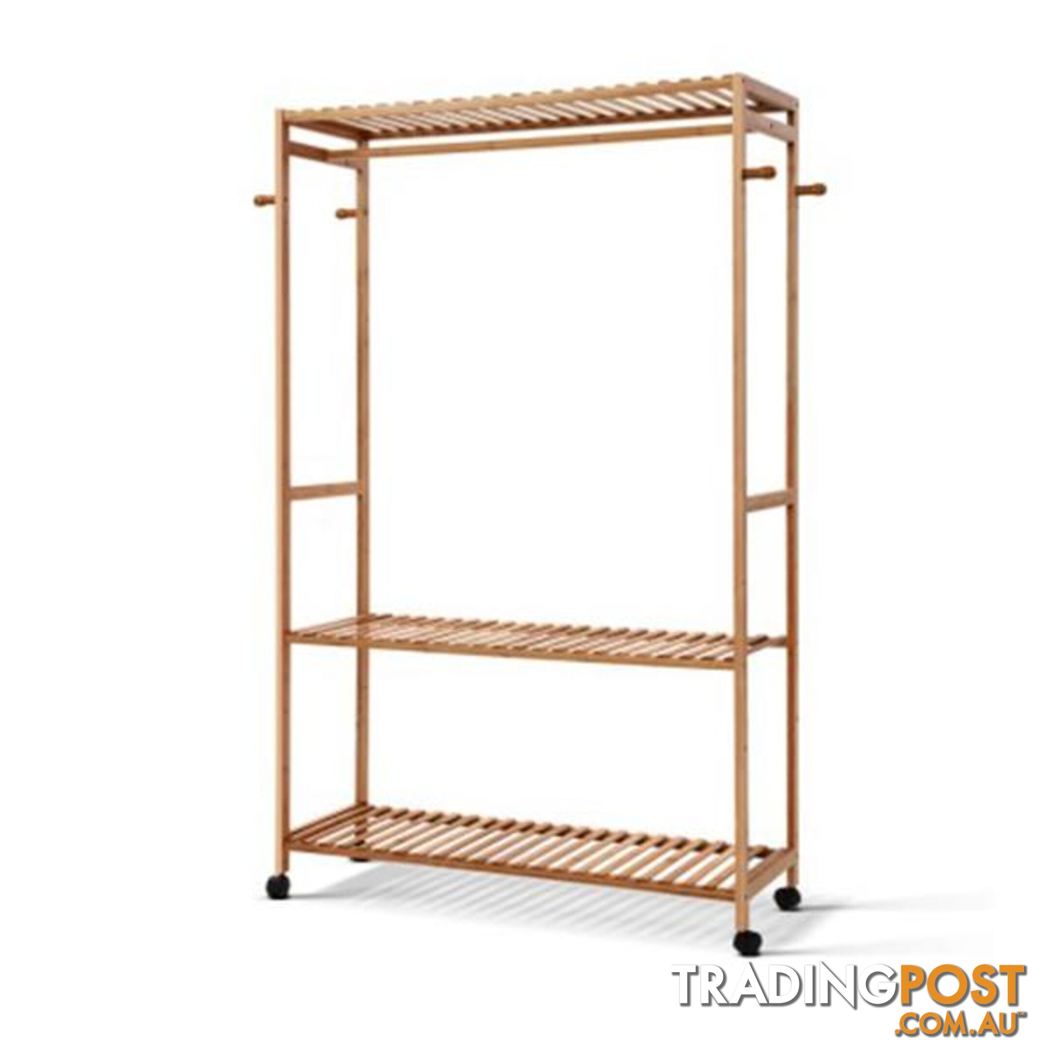 Bamboo Clothes Rack Coat Stand Garment Hanger Wardrobe Portable Airer - Artiss - 9350062207239