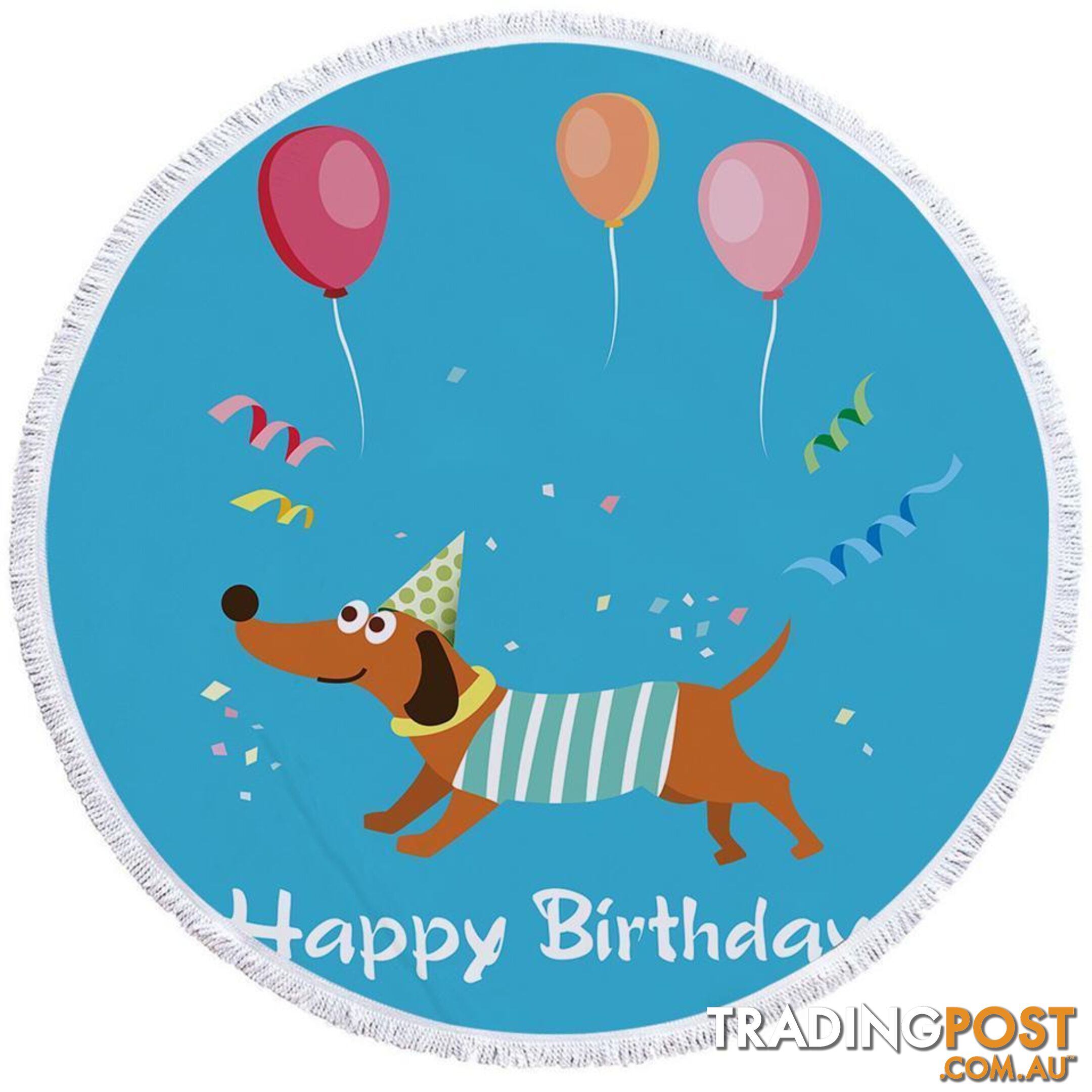 Happy Birthday Dog Beach Towel - Towel - 7427046321907