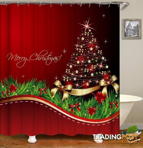Merry Christmas Tree Shower Curtain - Curtain - 7427045996816