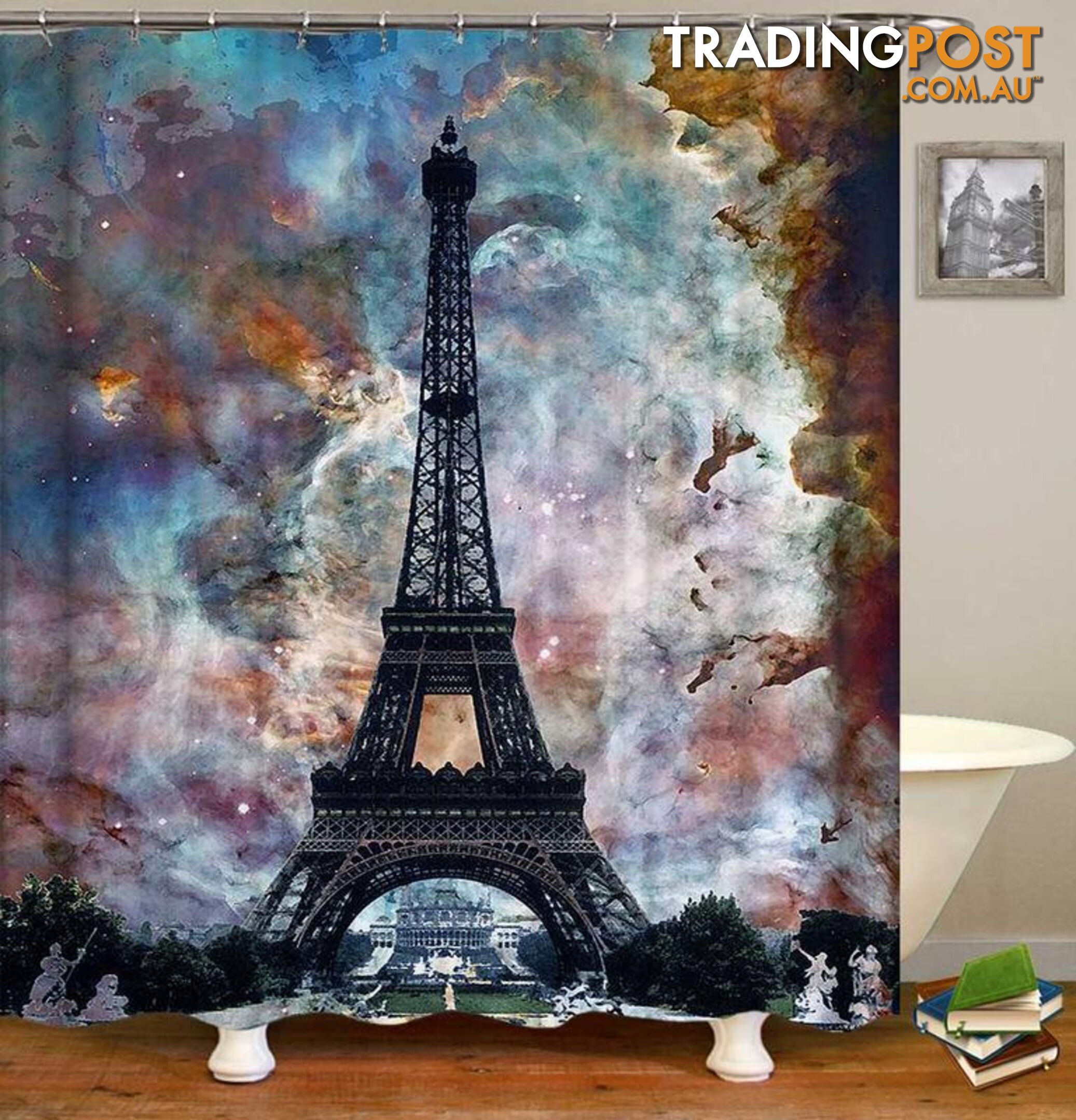 Eiffel Tower Over Magical Skies Shower Curtain - Curtain - 7427046130967