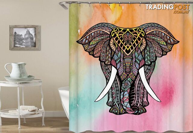 Colorful India Style Elephant Shower Curtain - Curtain - 7427045915831