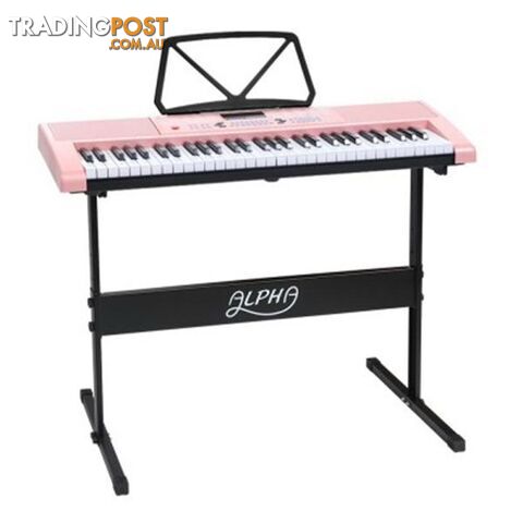 61 Key Lighted Electronic Piano Keyboard Led Electric Music Stand - Alpha - 9350062198087