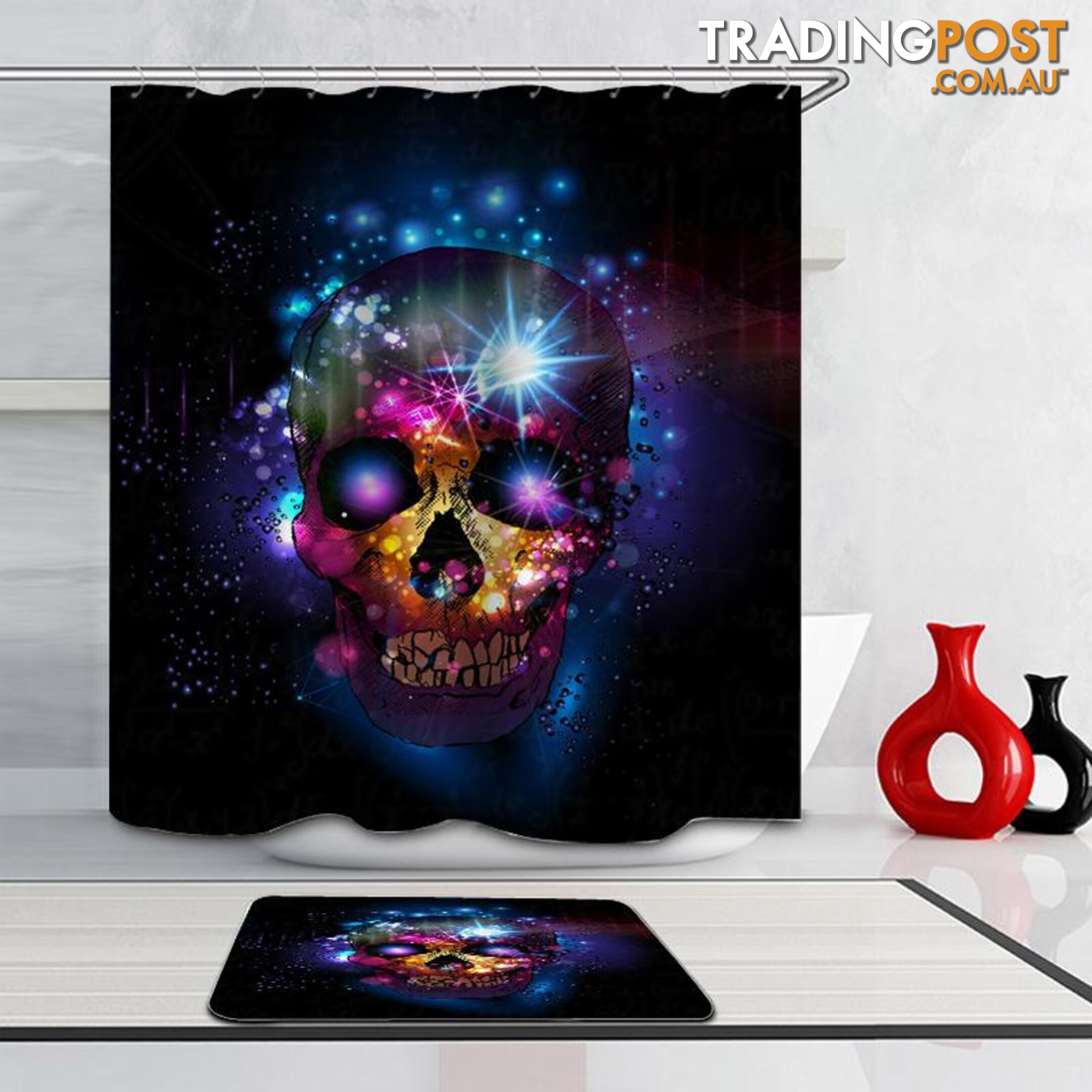 Galaxy Skull Shower Curtain - Curtain - 7427046039864