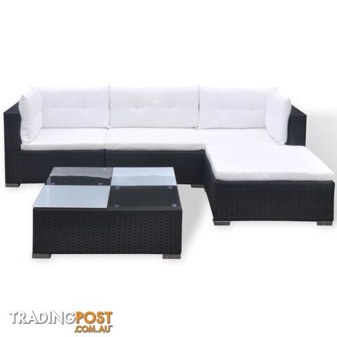 Poly Rattan Garden Sofa Set (14 Pcs) - Black - Unbranded - 4326500416698