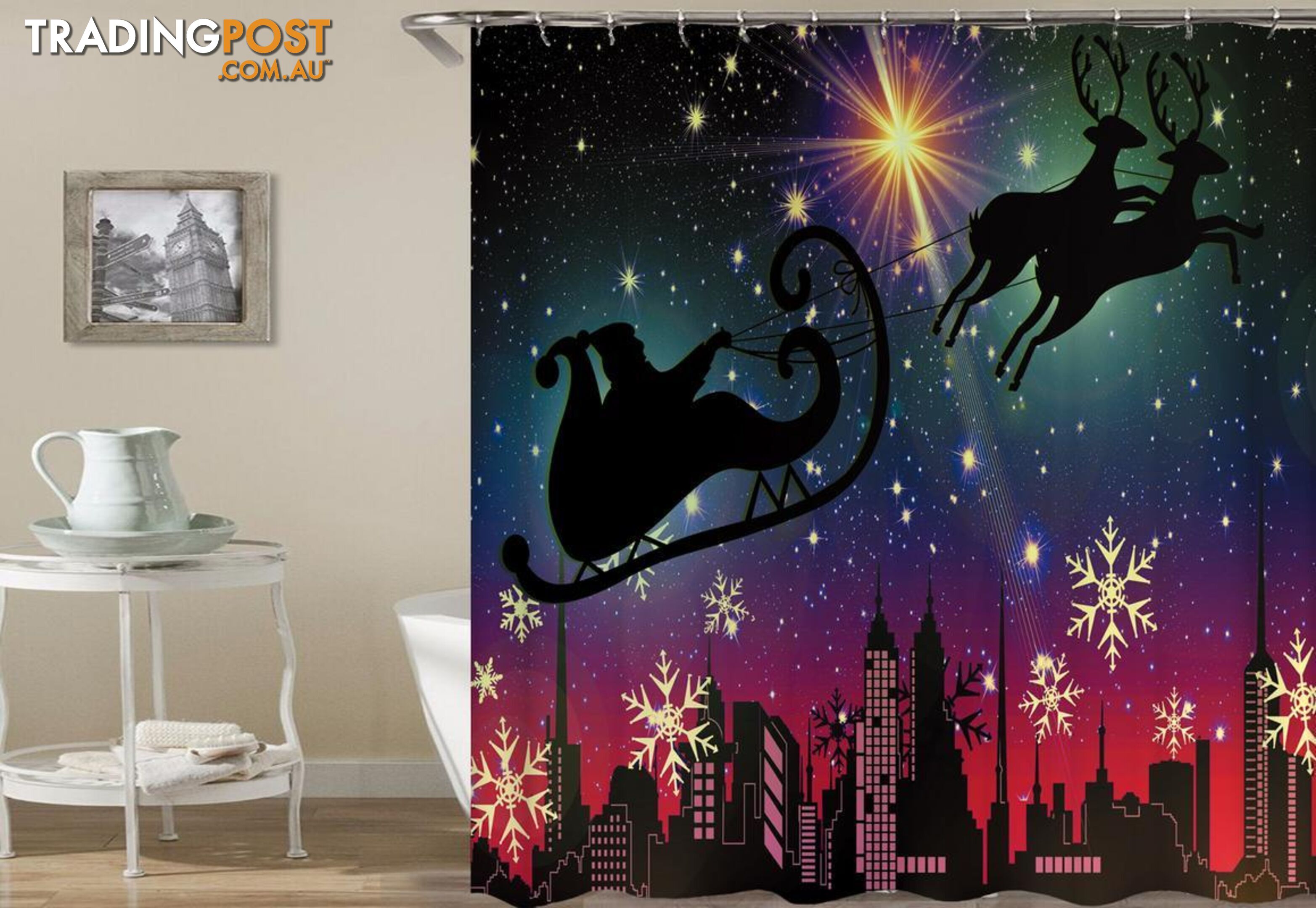 Modern Christmas Shower Curtain - Curtain - 7427046021562