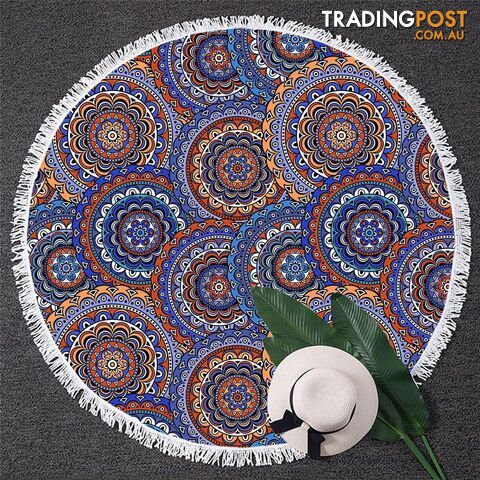 Mandala Circles Beach Towel - Towel - 7427046333559