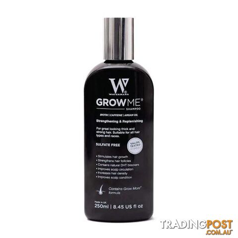 250Ml Watermans Grow Me Hair Growth Shampoo Dht Biotin Argan Anti Loss - Watermans - 9476062068271