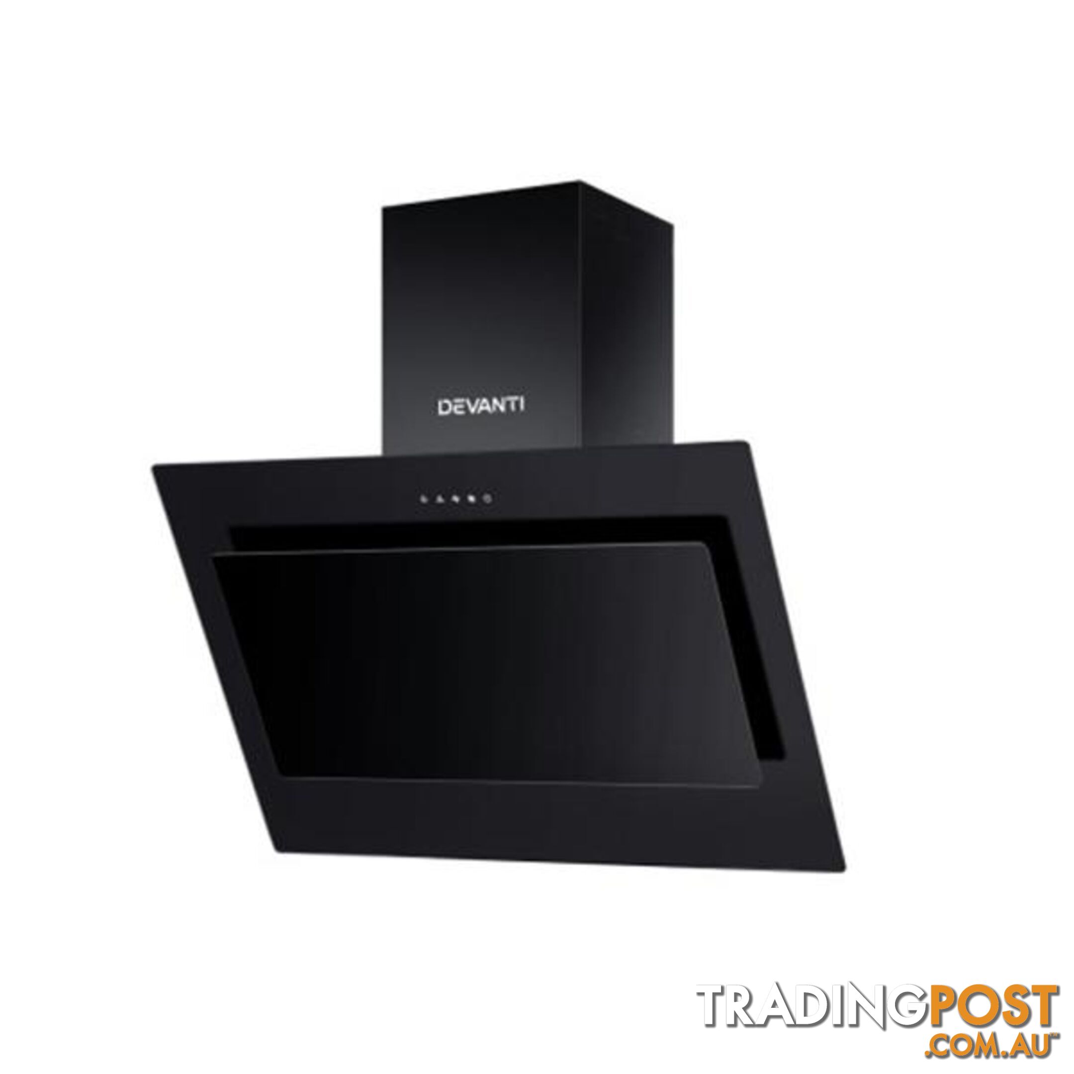 Devanti Rangehood 900Mm Black Angled Side Draft Canopy Glass 90Cm - Devanti - 7427046191180