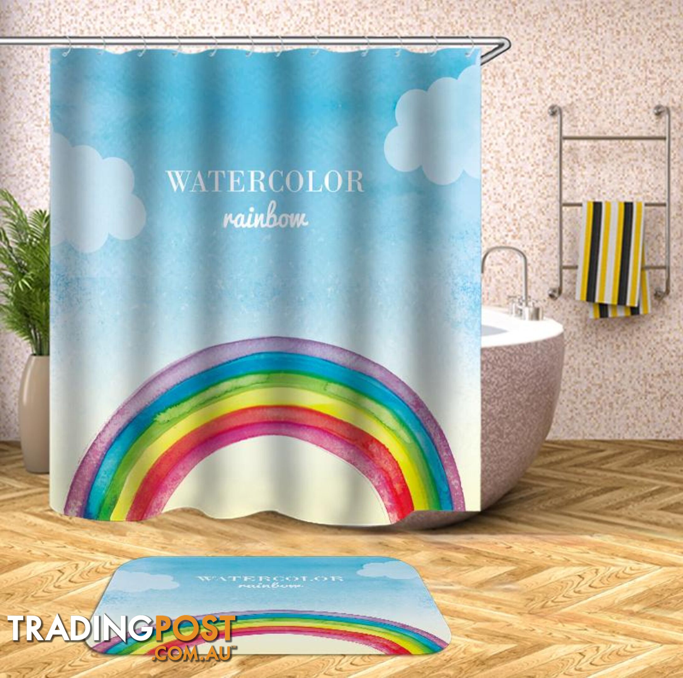 Watercolor Rainbow Shower Curtain - Curtain - 7427045930087